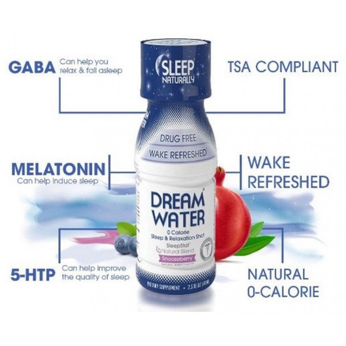 Dream Water Natural Sleep & Relaxation Aid Shot, 0 Calorie